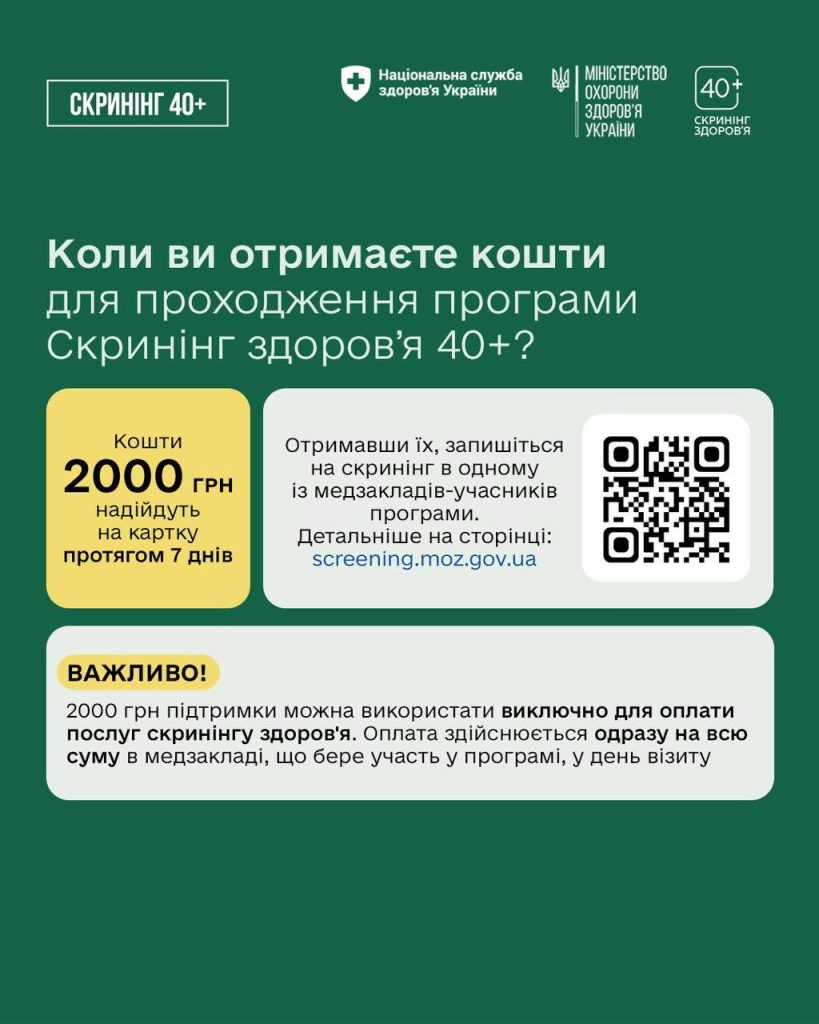 В Україні стартувала Національна програма Скринінг здоров’я 40+